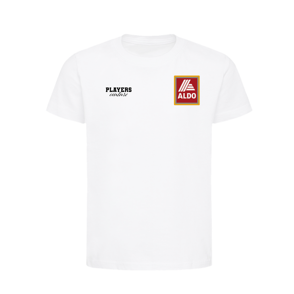 John Aldridge Aldo Logo Players Couture Kids T-Shirt White