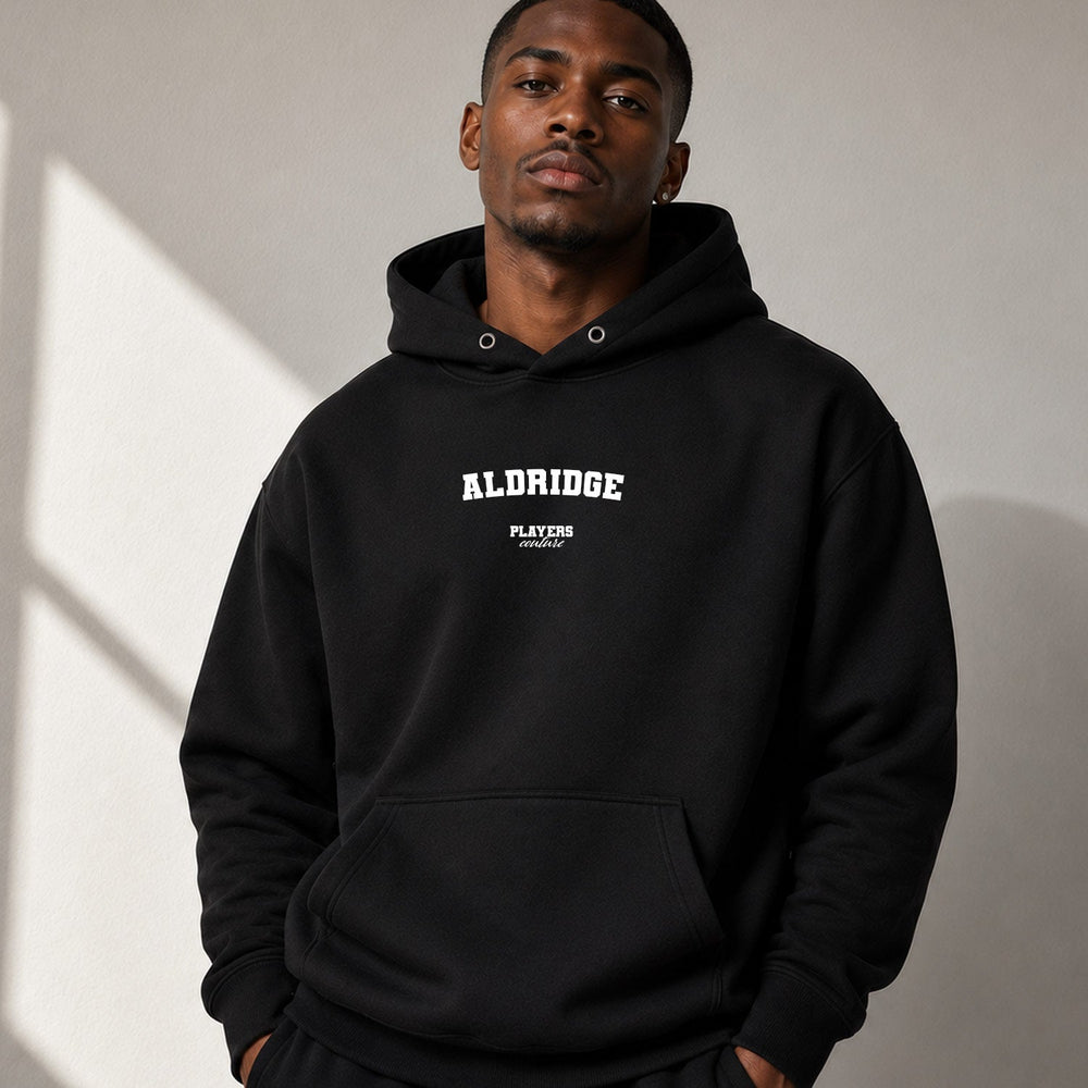 aldridge name-print hoodie - black