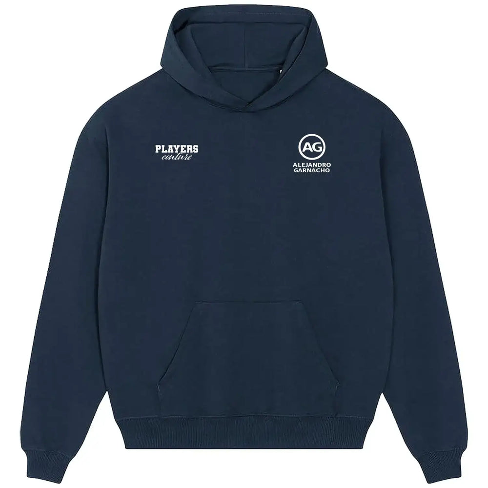 Alejandro Garnacho Logo Players Couture Men's Casual Hoodie - Navy / S | Argentina, Chelsea, Fashion Collection, Football, Hoodies, Manchester United, Men's, Volume 1