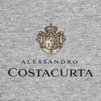 Alessandro Costacurta Logo Men's T-Shirt – grey close-up detail shot of the Alessandro Costacurta Players Couture logo design
