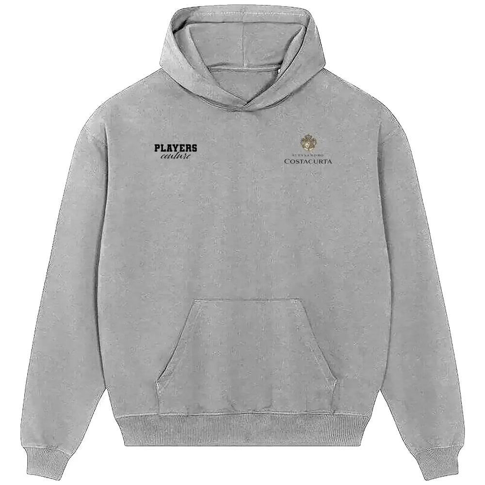 Alessandro Costacurta hoodie – grey men's hoodie featuring the Alessandro Costacurta Players Couture logo