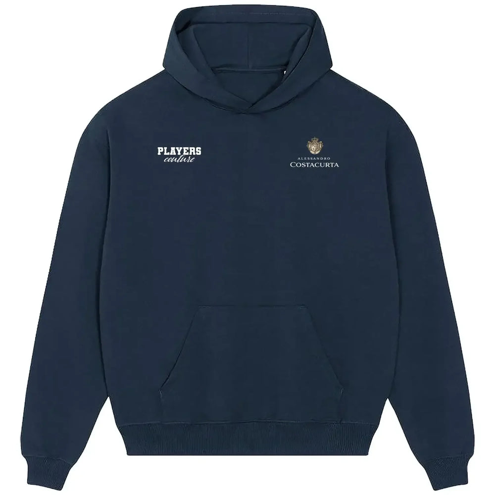 Alessandro Costacurta hoodie – navy men's hoodie featuring the Alessandro Costacurta Players Couture logo