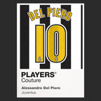 Alessandro Del Piero 10 Football Shirt Frame Men's Hoodie – black close-up detail shot of the Alessandro Del Piero Players