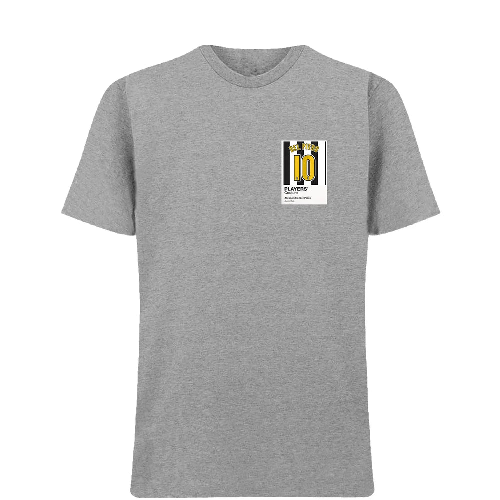Alessandro Del Piero 10 Football t-shirt – grey men's t-shirt featuring the Alessandro Del Piero 10 Football Players Couture