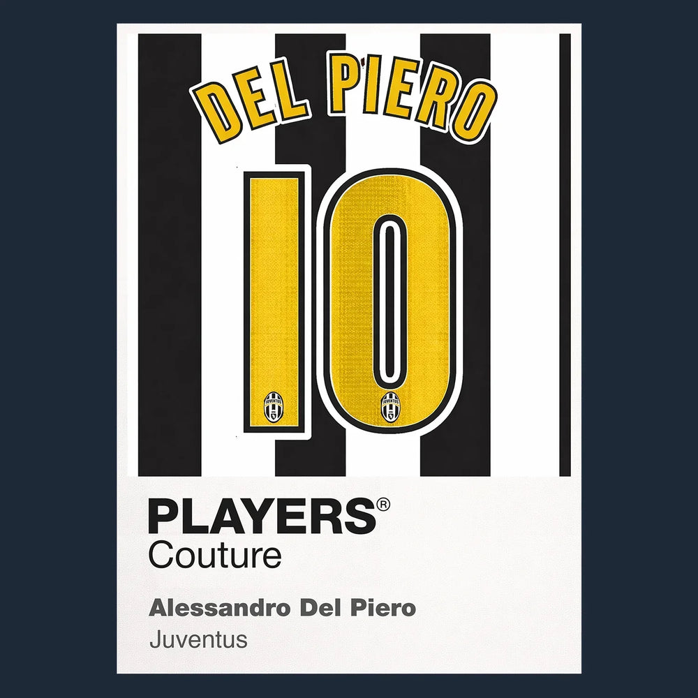 Alessandro Del Piero 10 Football Shirt Frame Men's Hoodie – navy close-up detail shot of the Alessandro Del Piero 10