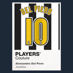 Alessandro Del Piero 10 Football Shirt Frame Men's Hoodie – navy close-up detail shot of the Alessandro Del Piero 10