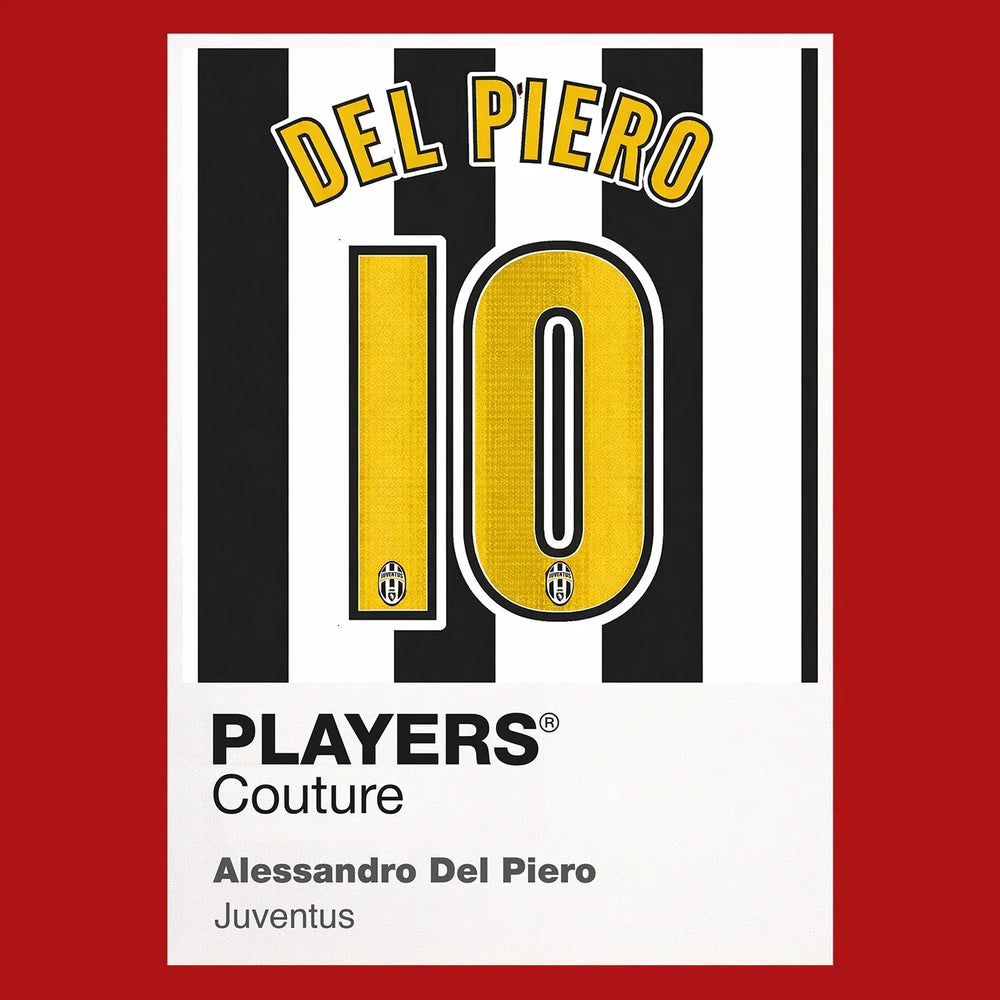 Alessandro Del Piero 10 Football Shirt Frame Men's Hoodie – red close-up detail shot of the Alessandro Del Piero 10 Football