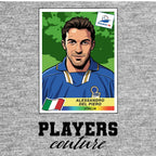 Alessandro Del Piero World Cup Sticker Men's T-Shirt – grey close-up detail shot of the Alessandro Del Piero World Cup