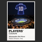 Alessandro Del Piero Italy number 10 Icons in Lights Frame artwork in black