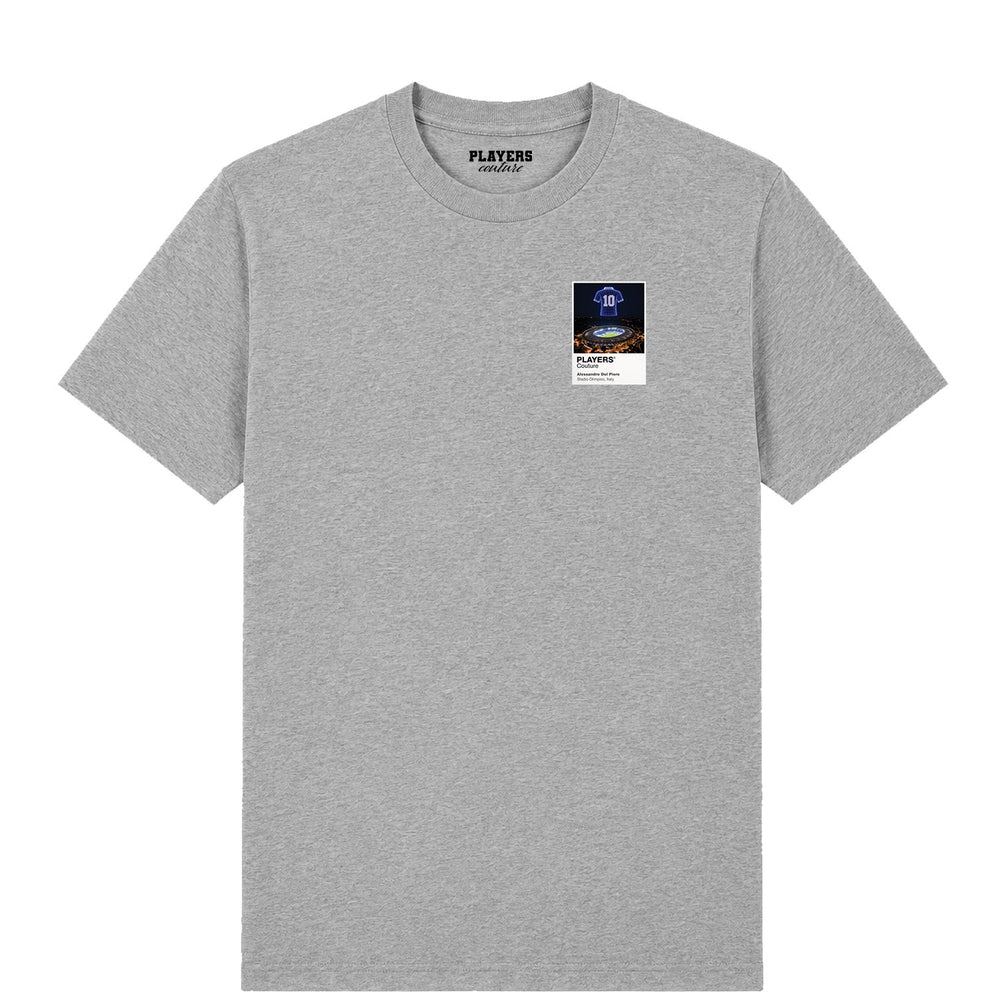 Alessandro Del Piero Italy Icons in Lights Frame Men's T-Shirt in Gray