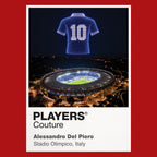 Alessandro Del Piero Italy number 10 Icons in Lights Frame artwork in red