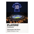 Alessandro Del Piero Italy number 10 Icons in Lights Frame artwork in white