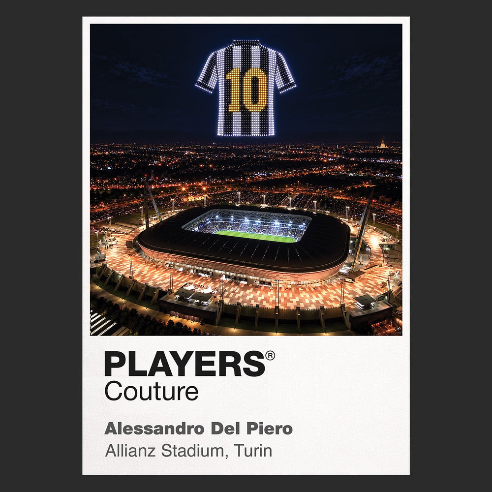 Alessandro Del Piero Juventus number 10 Icons in Lights Frame artwork in black