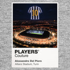 Alessandro Del Piero Juventus number 10 Icons in Lights Frame artwork in grey
