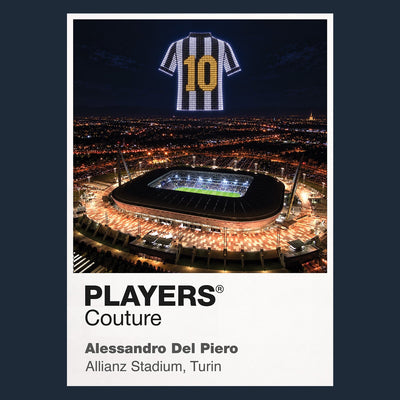 Alessandro Del Piero Juventus number 10 Icons in Lights Frame artwork in navy