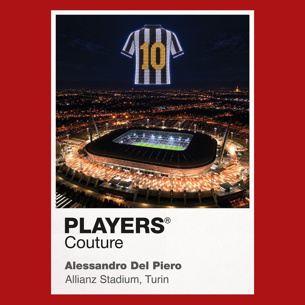 Alessandro Del Piero Juventus number 10 Icons in Lights Frame artwork in red