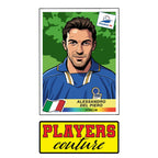 Alessandro Del Piero World Cup Sticker Men's T-Shirt – close-up detail shot of the Alessandro Del Piero World Cup Players