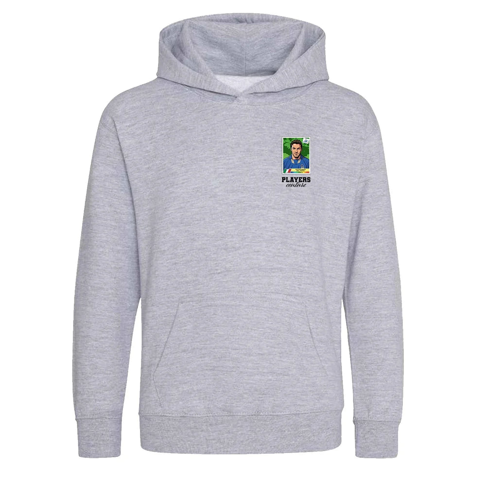 Alessandro Del Piero World Cup Sticker Kids Hoodie – alessandro del piero sticker kids grey hoodie Players Couture design