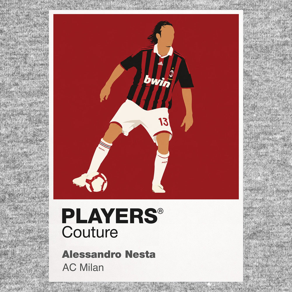 Alessandro Nesta AC Milan grey Icon Frame artwork detail