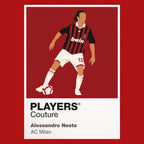 Alessandro Nesta AC Milan red Icon Frame artwork detail