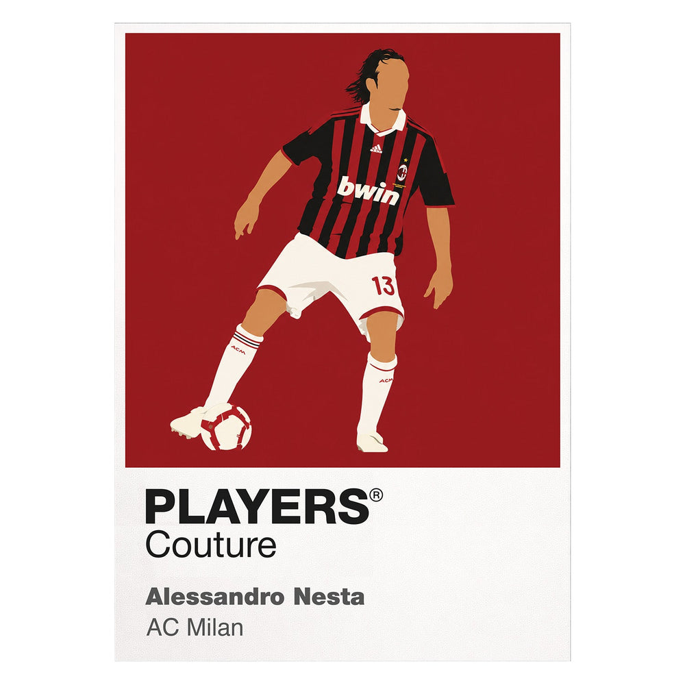 Alessandro Nesta AC Milan white Icon Frame artwork detail