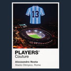 Alessandro Nesta Lazio number 13 Icons in Lights Frame artwork in navy