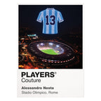 Alessandro Nesta Lazio number 13 Icons in Lights Frame artwork in white