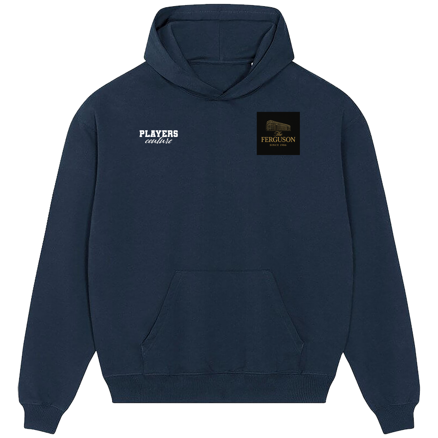 Alex Ferguson Logo Players Couture Men's Casual Hoodie Navy