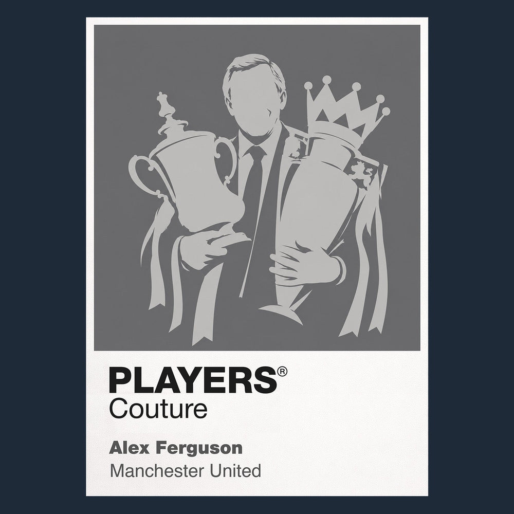 Sir Alex Ferguson Manchester United Icon Frame artwork in navy