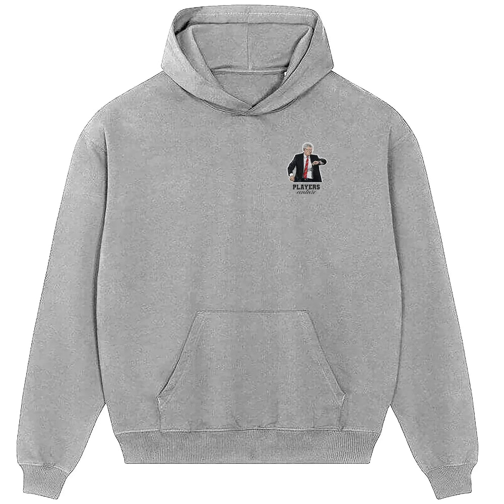 Alex Ferguson hoodie – grey men's hoodie featuring the Alex Ferguson Players Couture logo