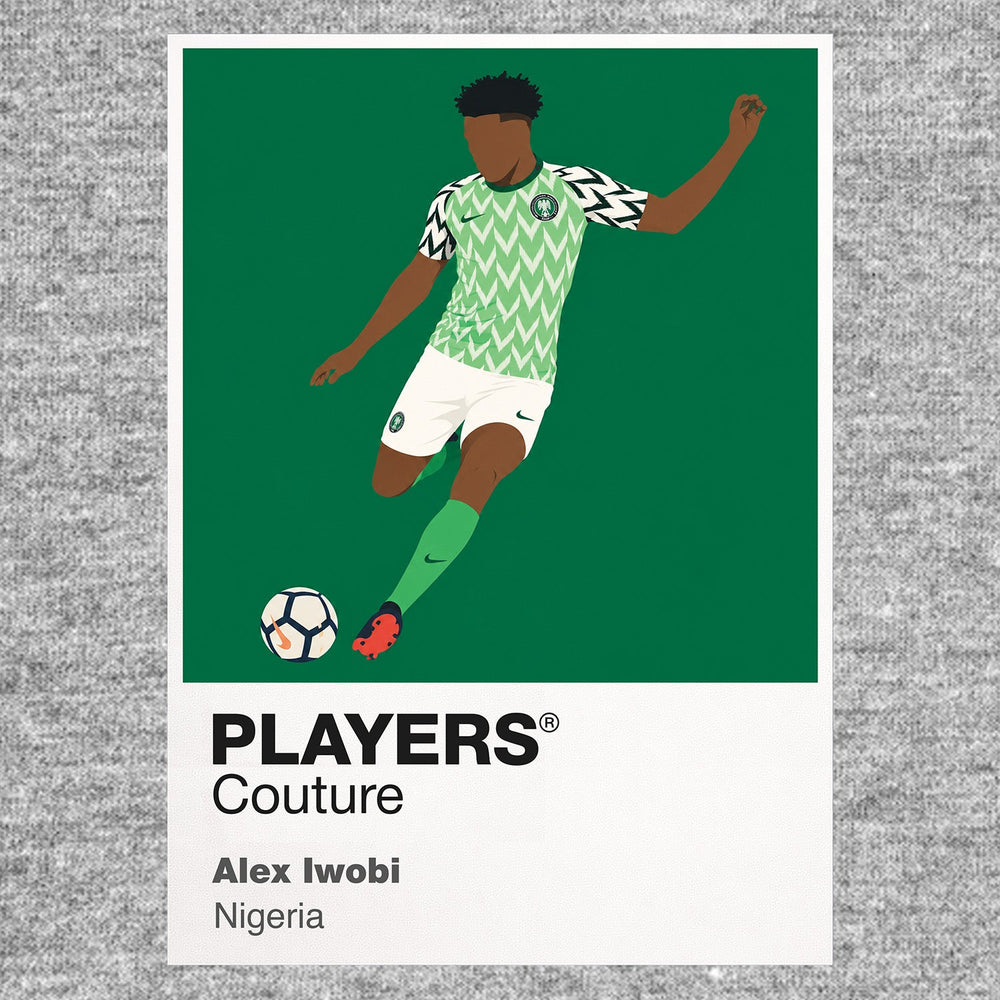 Alex Iwobi Nigeria Icon Frame artwork in grey