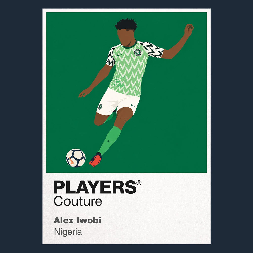 Alex Iwobi Nigeria Icon Frame artwork in navy