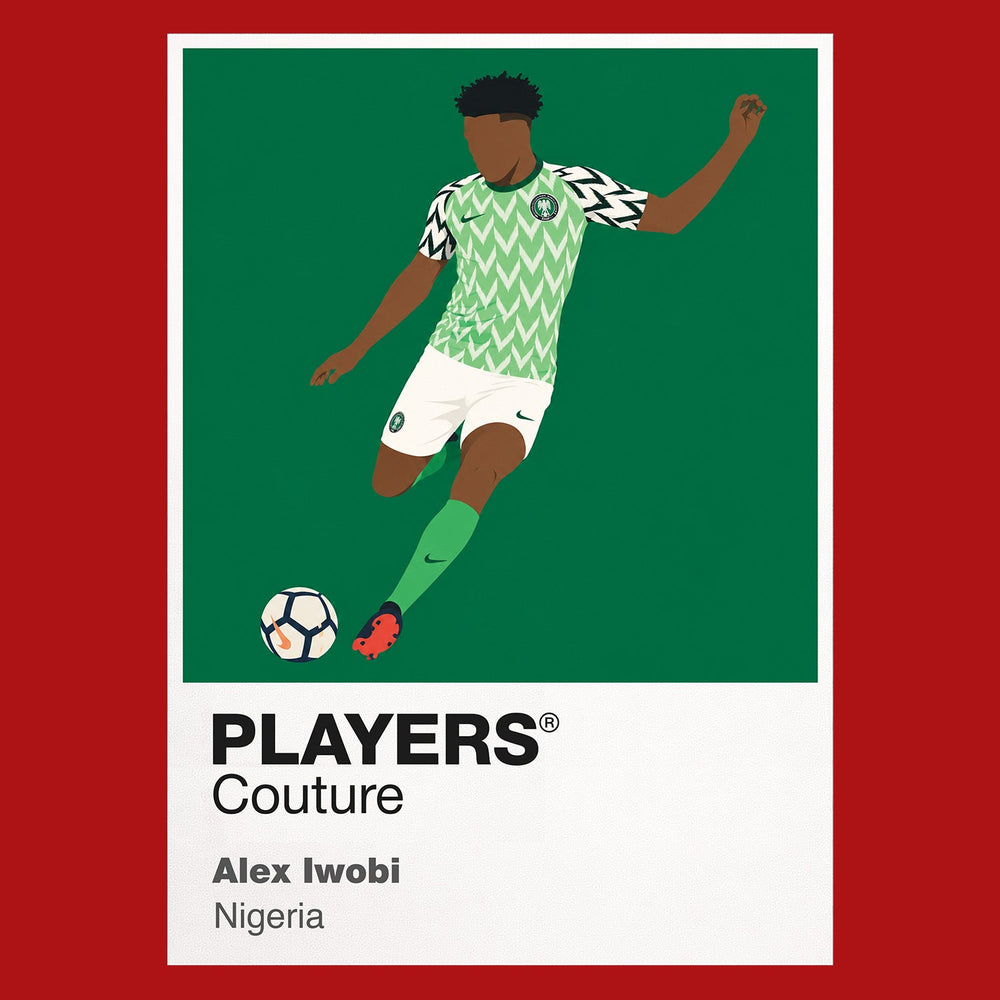 Alex Iwobi Nigeria Icon Frame artwork in red