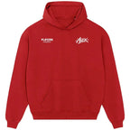 Alex hoodie – red men's hoodie featuring the Alex Players Couture logo