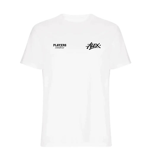Alex t-shirt – white men's t-shirt featuring the Alex Players Couture logo