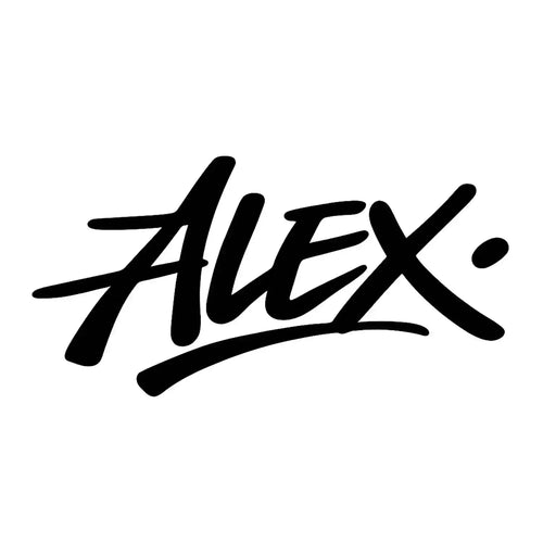 Alex Logo Men's T-Shirt – white close-up detail shot of the Alex Players Couture logo design