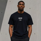 Alex navy T-shirt lifestyle photograph