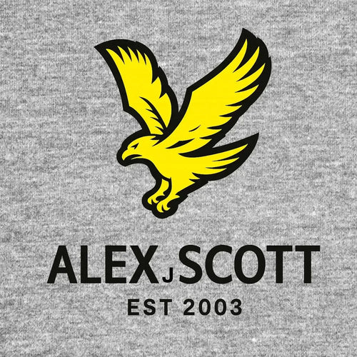 Alex Scott Logo Men's T-Shirt – grey close-up detail shot of the Alex Scott Players Couture logo design