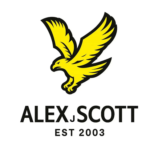 Alex Scott Logo Men's T-Shirt – white close-up detail shot of the Alex Scott Players Couture logo design