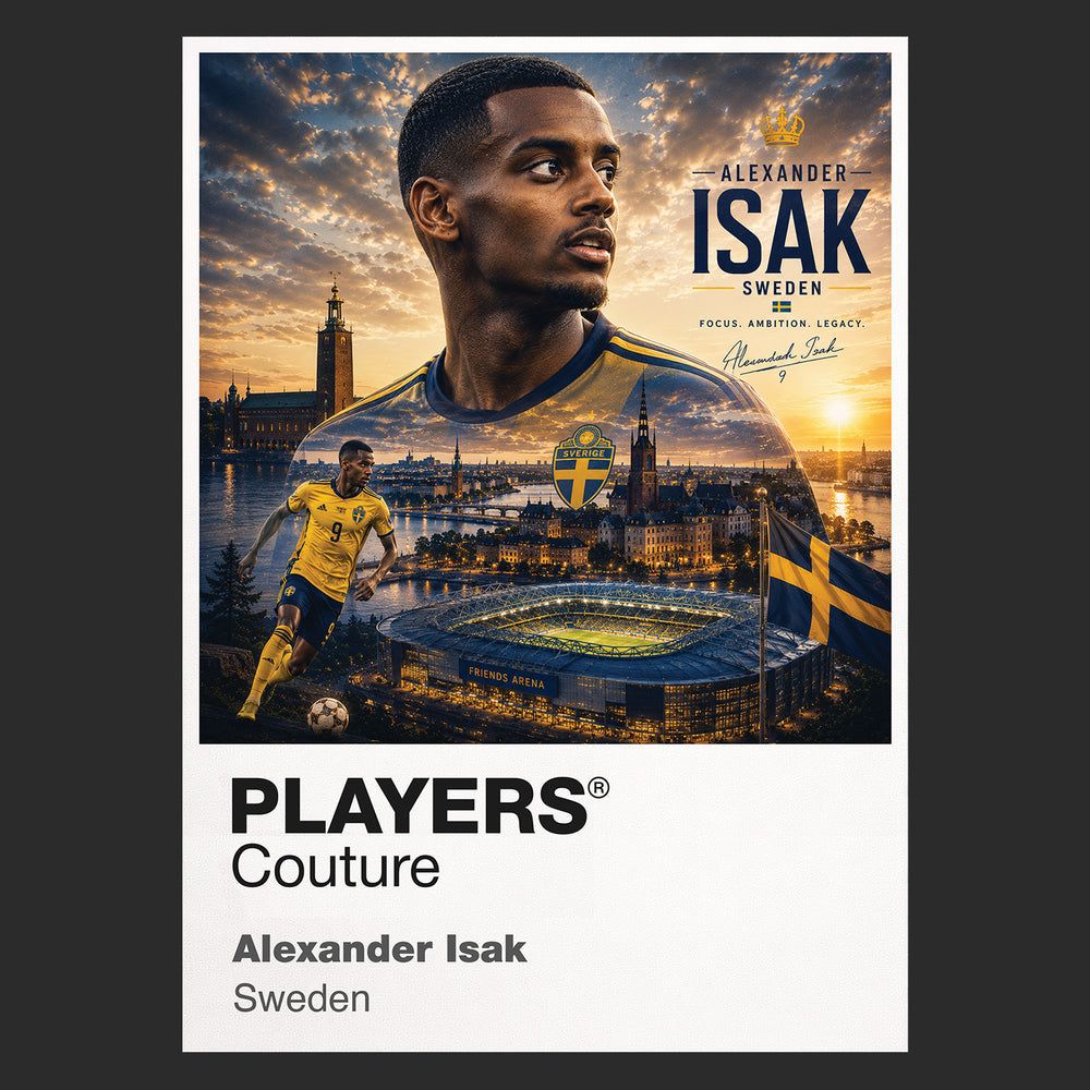 Alexander Isak Sweden Atlas Frame artwork by Players Couture