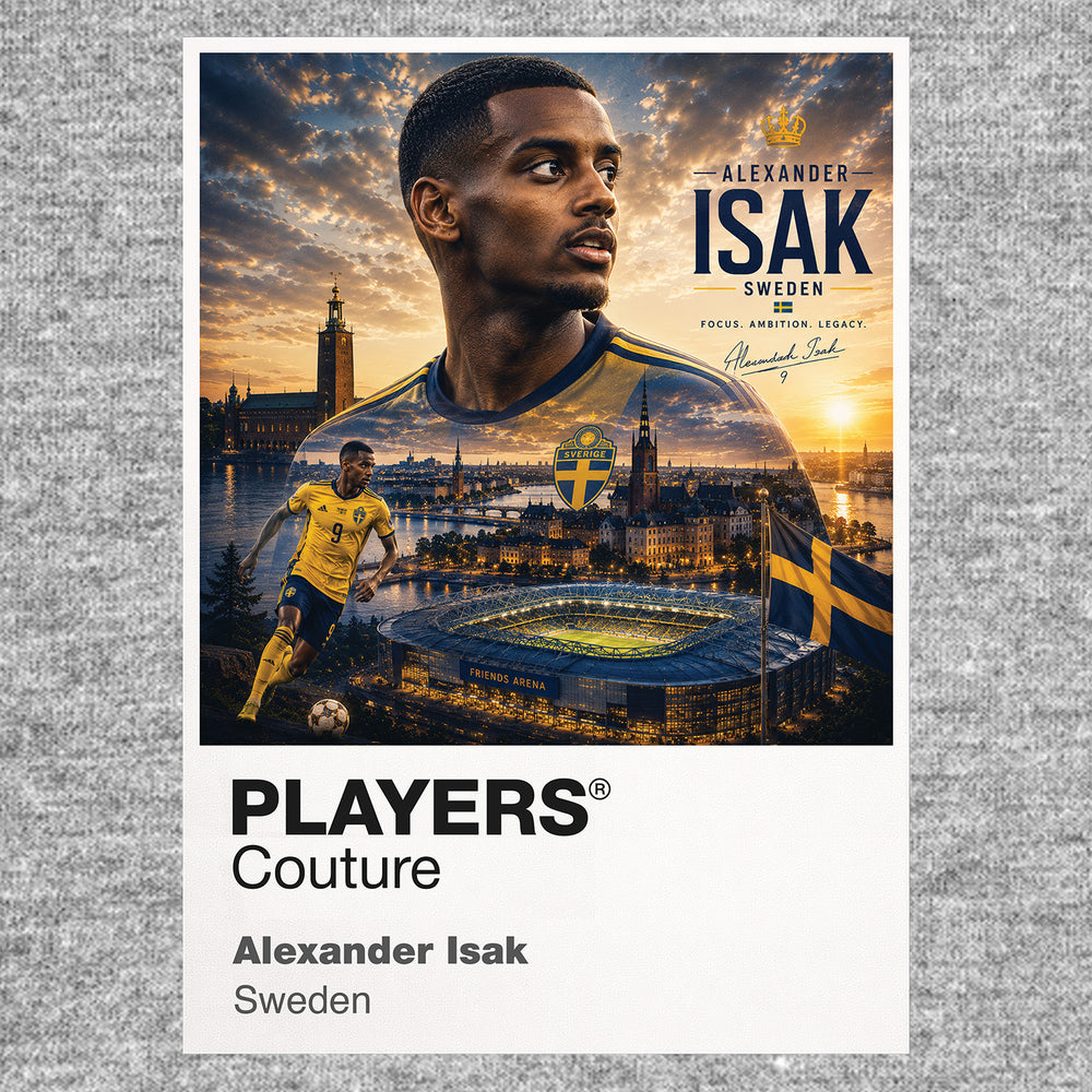 Alexander Isak Sweden Atlas Frame artwork by Players Couture