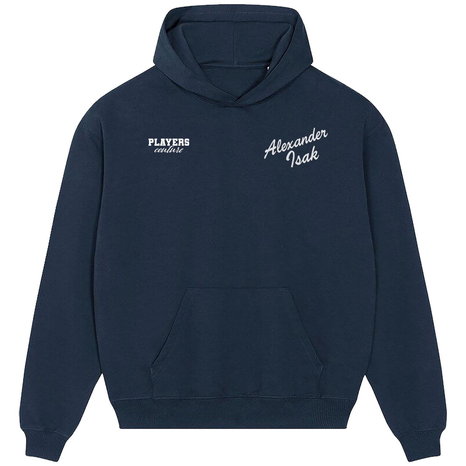 Alexander Isak Script Logo Players Couture Men's Casual Hoodie Navy