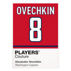 Alexander Ovechkin 8 Jersey Frame Men's T-Shirt – white close-up detail shot of the Alexander Ovechkin Players Couture logo