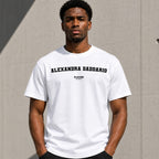 Alexandra Daddario white T-shirt lifestyle photograph