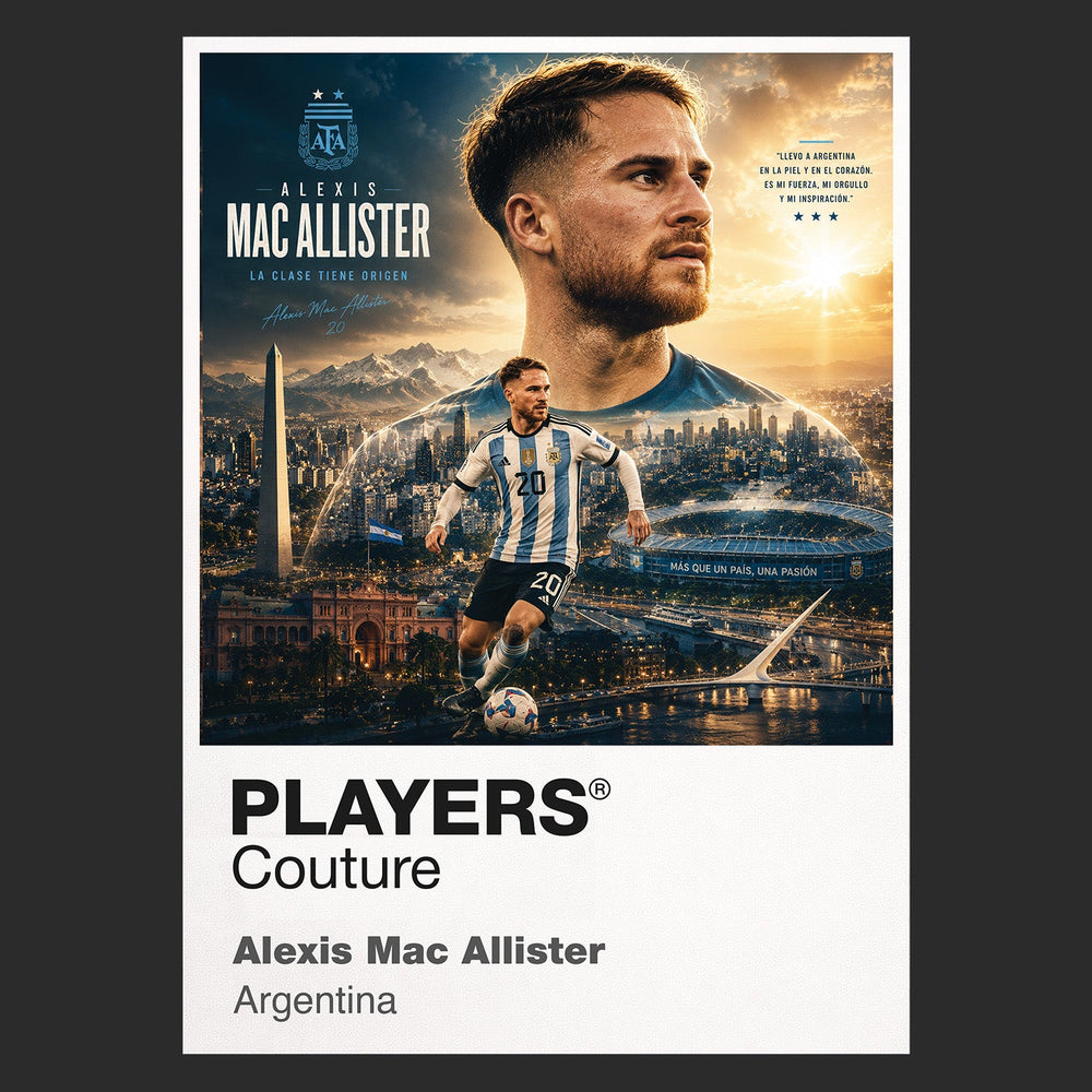 Alexis Mac Allister Argentina Atlas Frame artwork by Players Couture