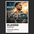 Alexis Mac Allister Argentina Atlas Frame artwork by Players Couture