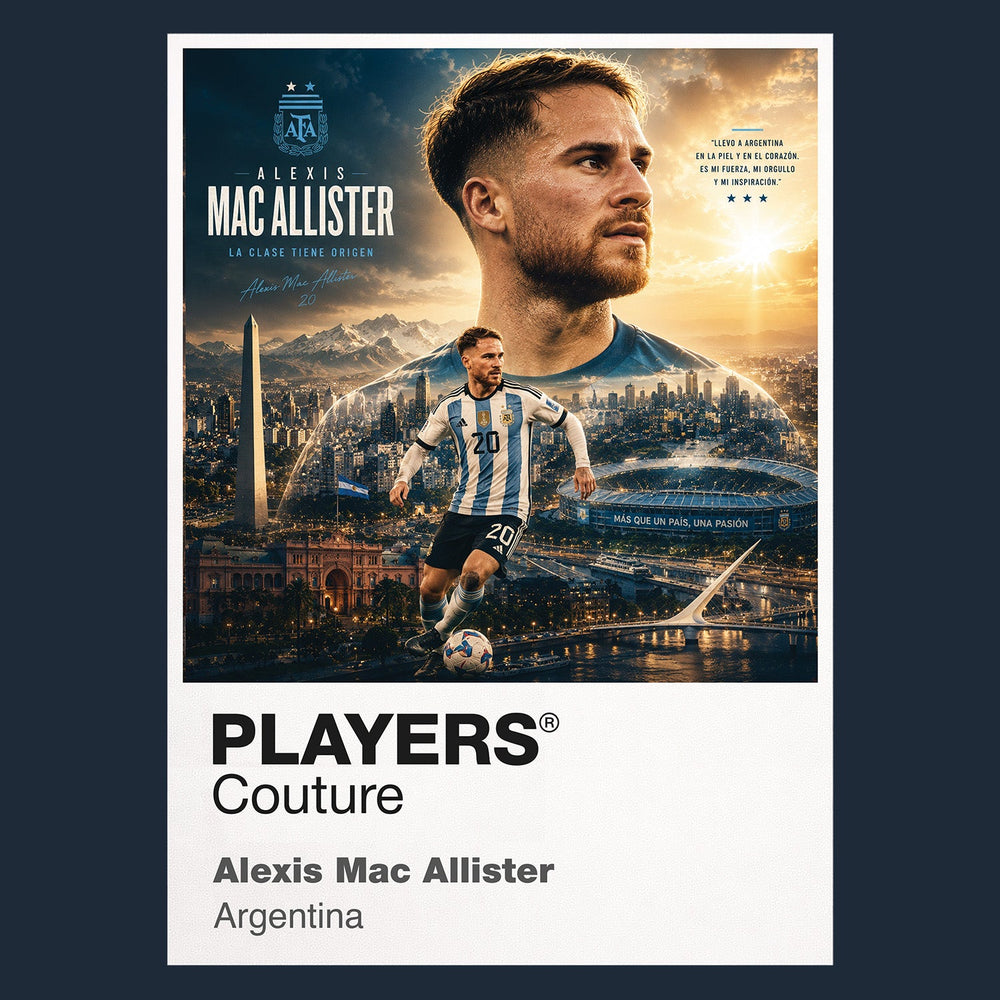 Alexis Mac Allister Argentina Atlas Frame artwork by Players Couture