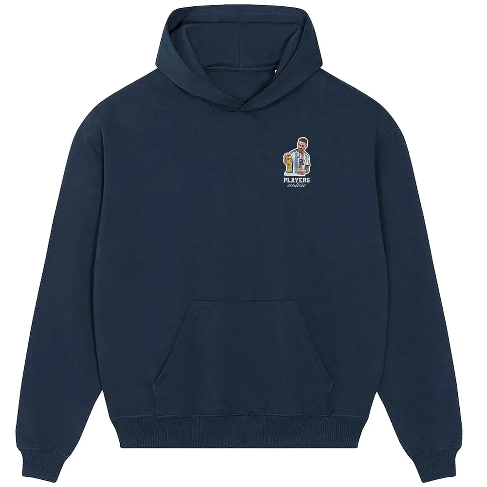 Alexis Mac Allister hoodie – navy men's hoodie featuring the Alexis Mac Allister Players Couture logo