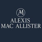 Alexis Mac Allister Logo Men's T-Shirt – navy close-up detail shot of the Alexis Mac Allister Players Couture logo design