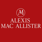 Alexis Mac Allister Logo Men's T-Shirt – red close-up detail shot of the Alexis Mac Allister Players Couture logo design